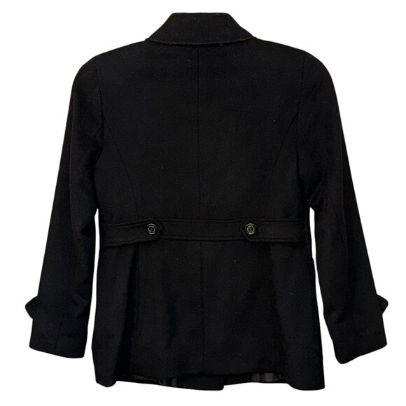 Lauren Ralph Lauren Black Pea Coat Blazer Wool Blend Winter 4P - Picture 3 of 10